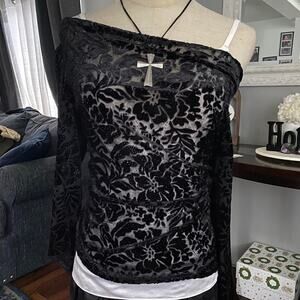 Black lace whimsygoth top